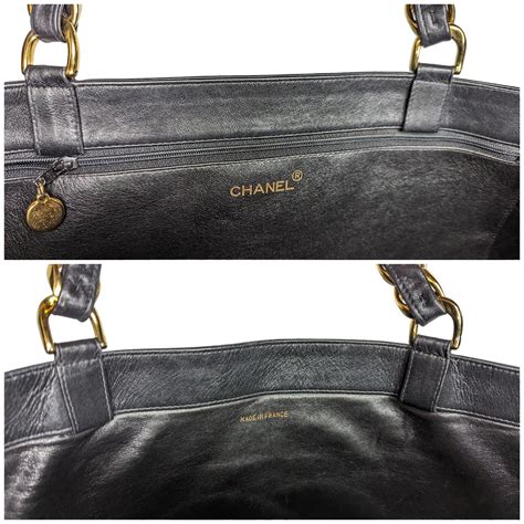 chanel vintage calfskin cc chain xl shopper tote|Vintage Chanel handbags.